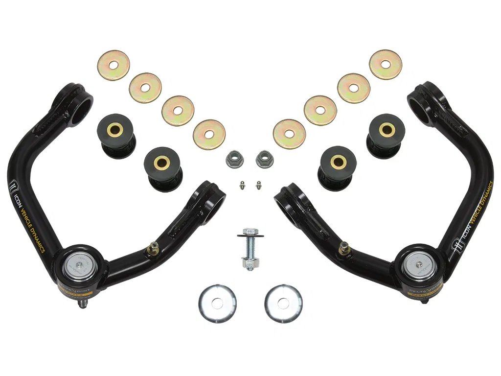 58400DJ – ICON Control Arm, Tubular Non Adjustable Black Steel Greaseable Set Of 2